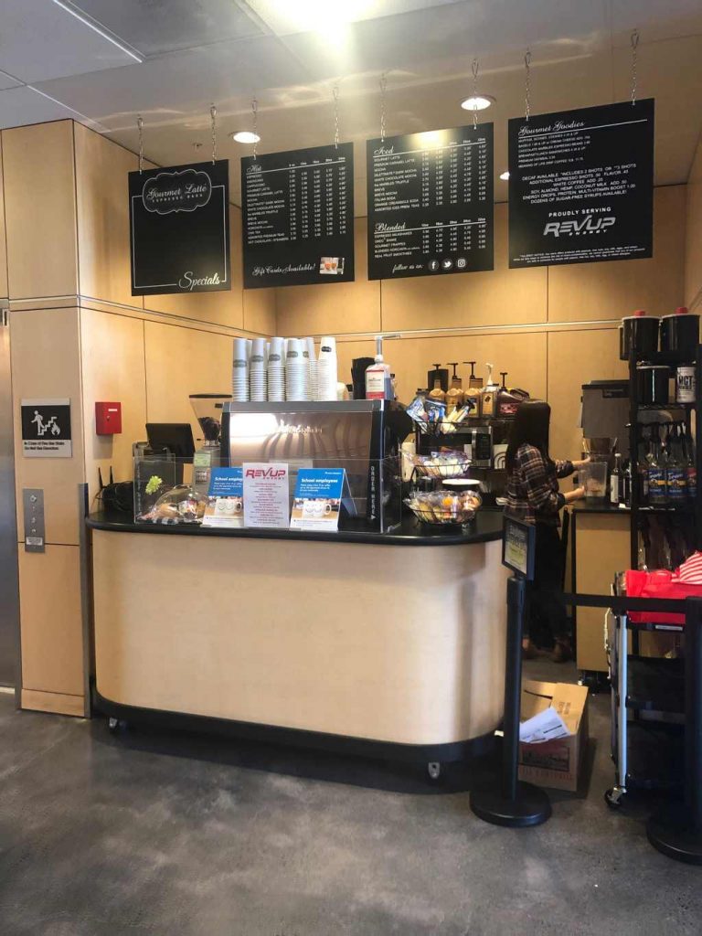 custom espresso kiosk on location