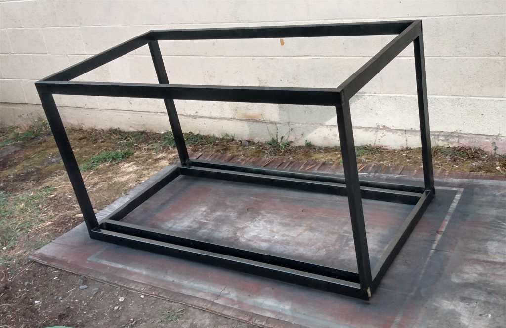 robust espresso cart welded steel frame