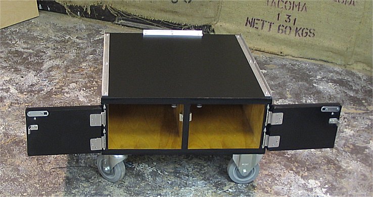 mini catering espresso cart storage section and base