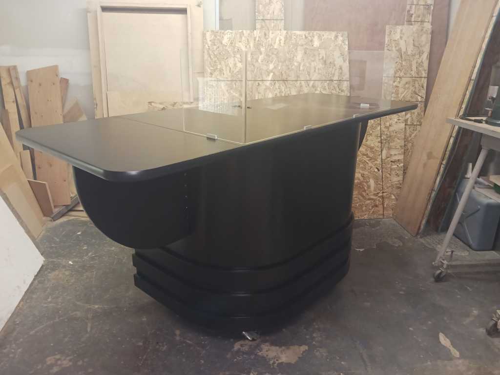 4 foot Mspec espresso cart, side, front view